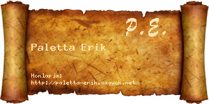 Paletta Erik névjegykártya