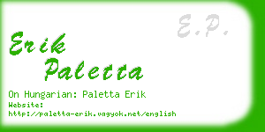 erik paletta business card